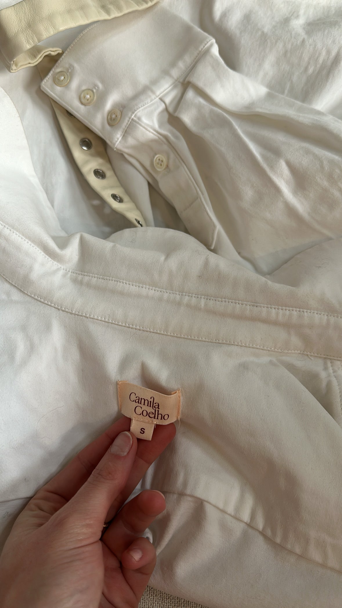 REVOLVE Camila Coelho White Collared Button Up Blouse Top