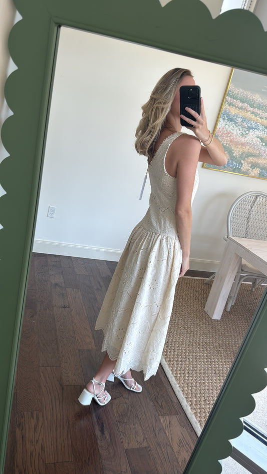 House of Harlow Embroidered Cream Dress