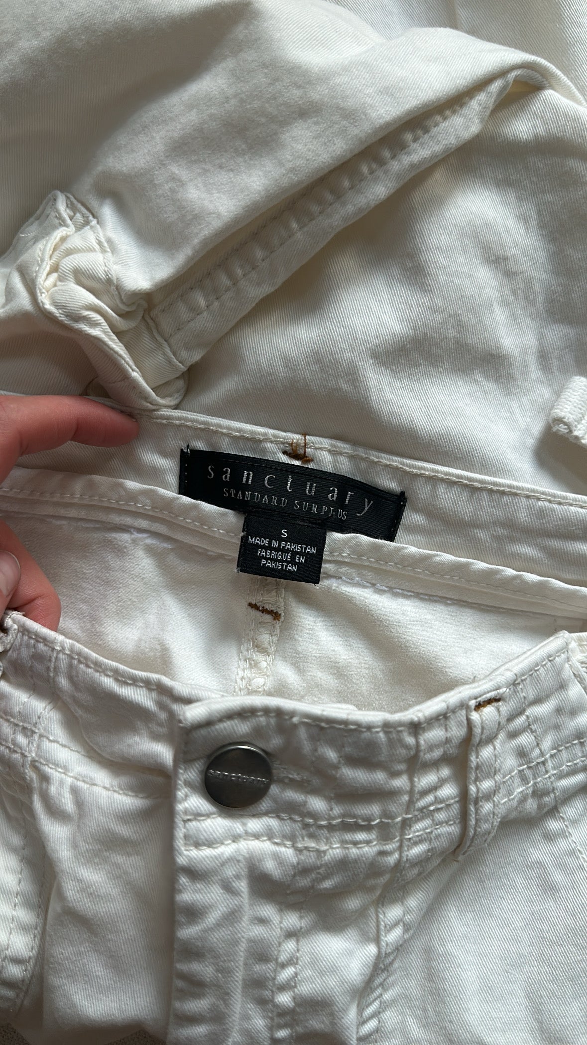 Sanctuary White Low Rise Cargo Pants
