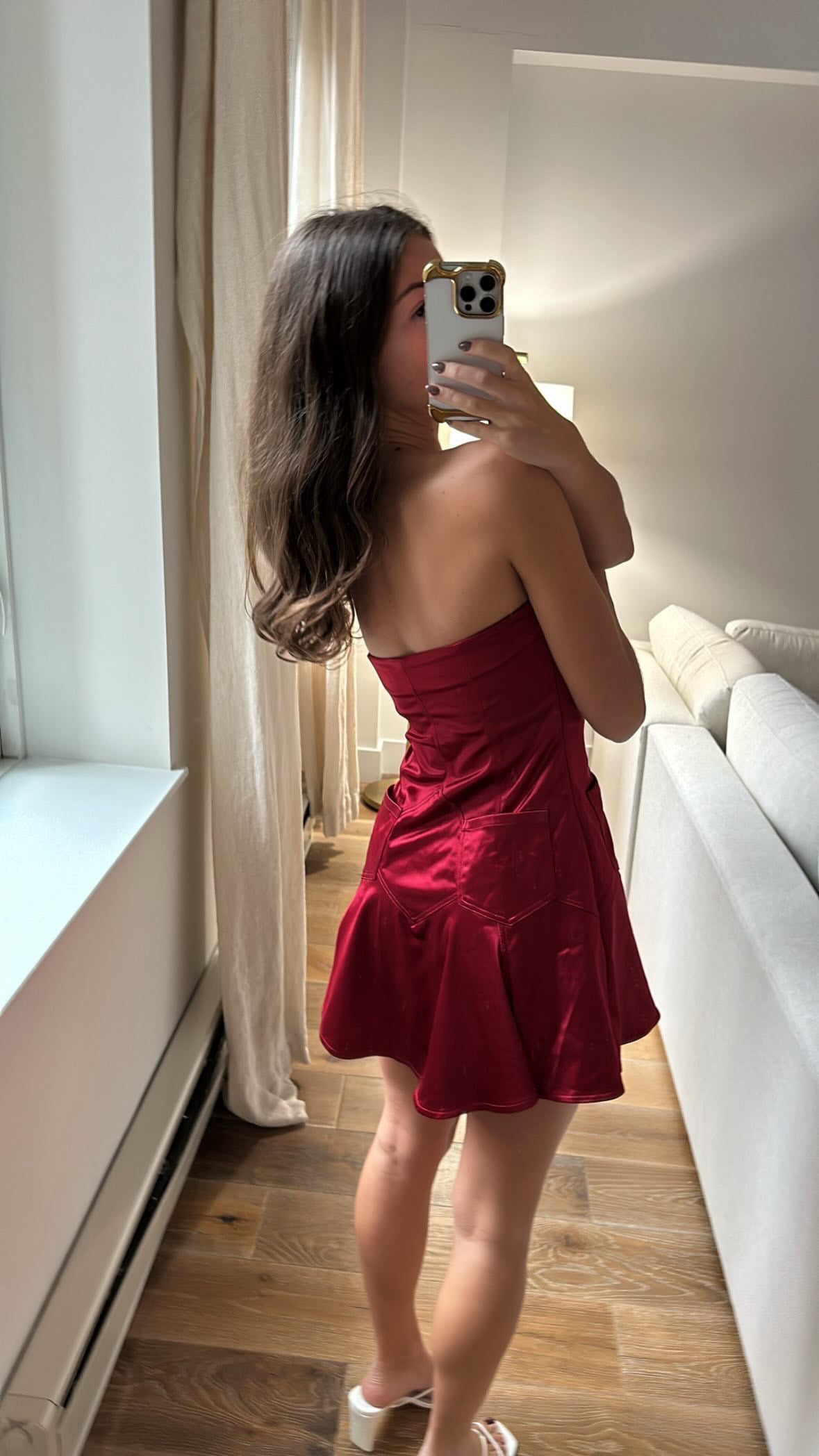 Dana Foley NYC Strapless Burgundy Mini Dress