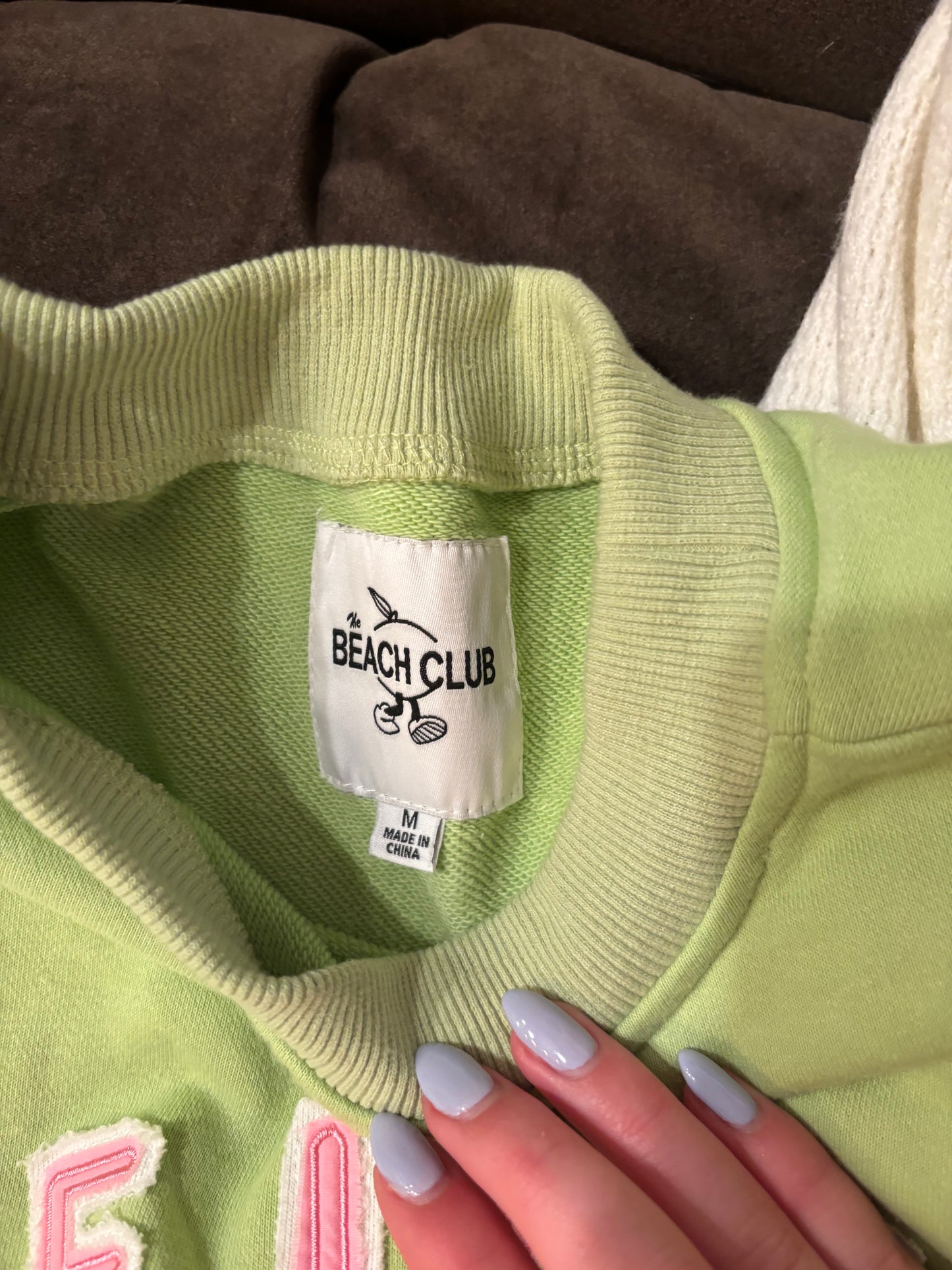 Beach club green crewneck