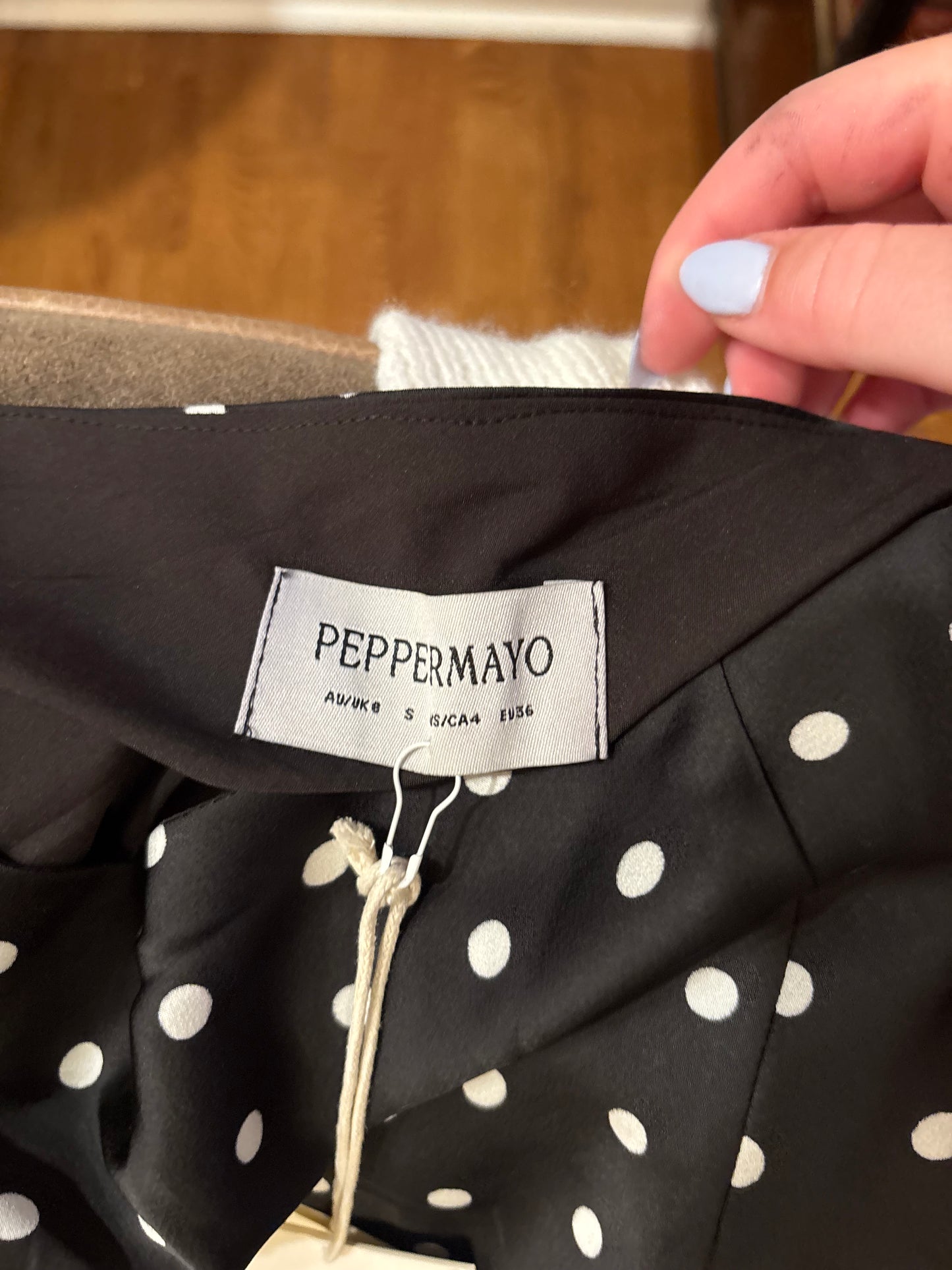 Peppermayo black polka dot skirt
