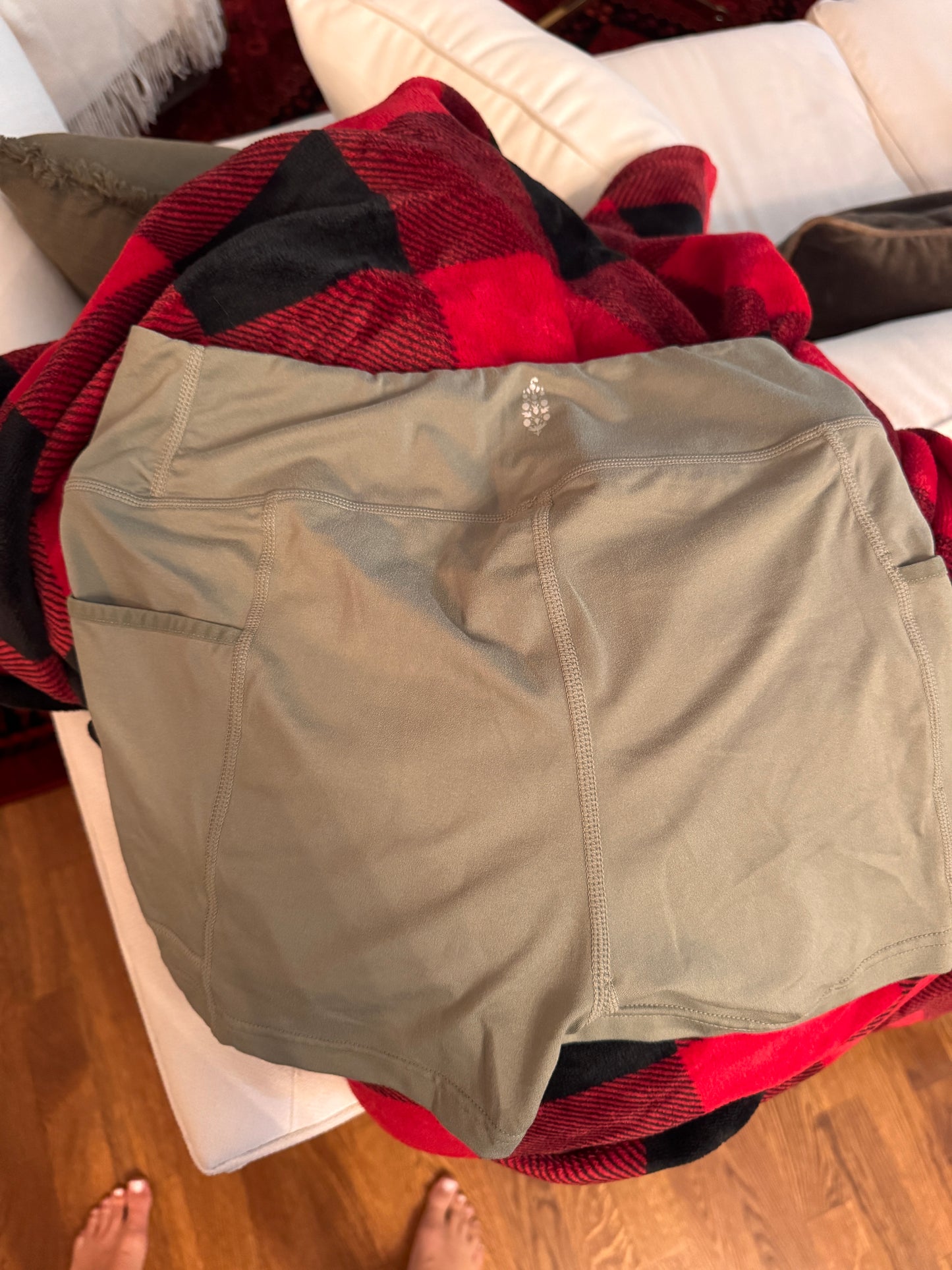 Free People Olive Biker Shorts