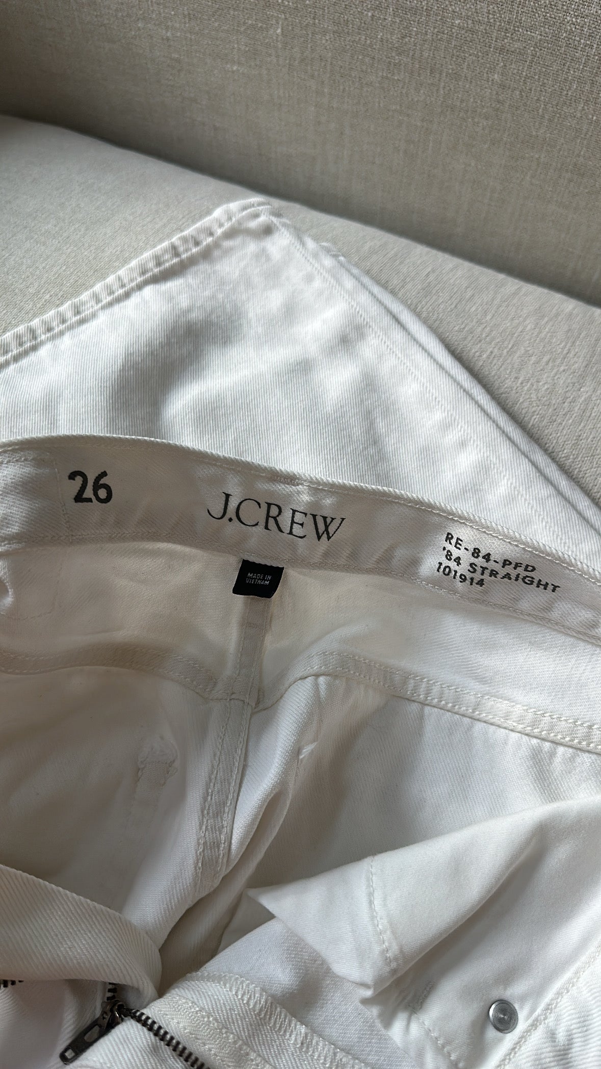 J. Crew White '84 Straight Jeans
