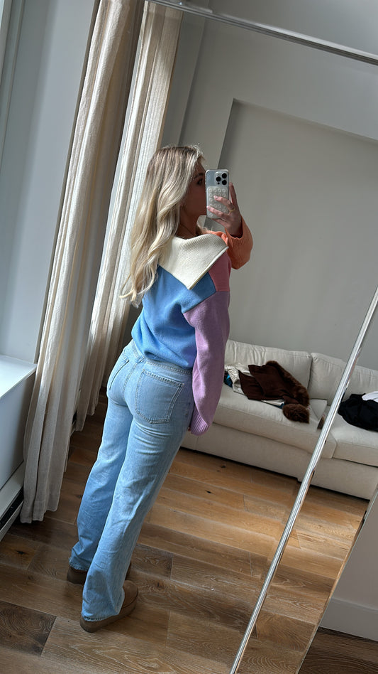 English Factory Multicolored Quarter Zip Pullover