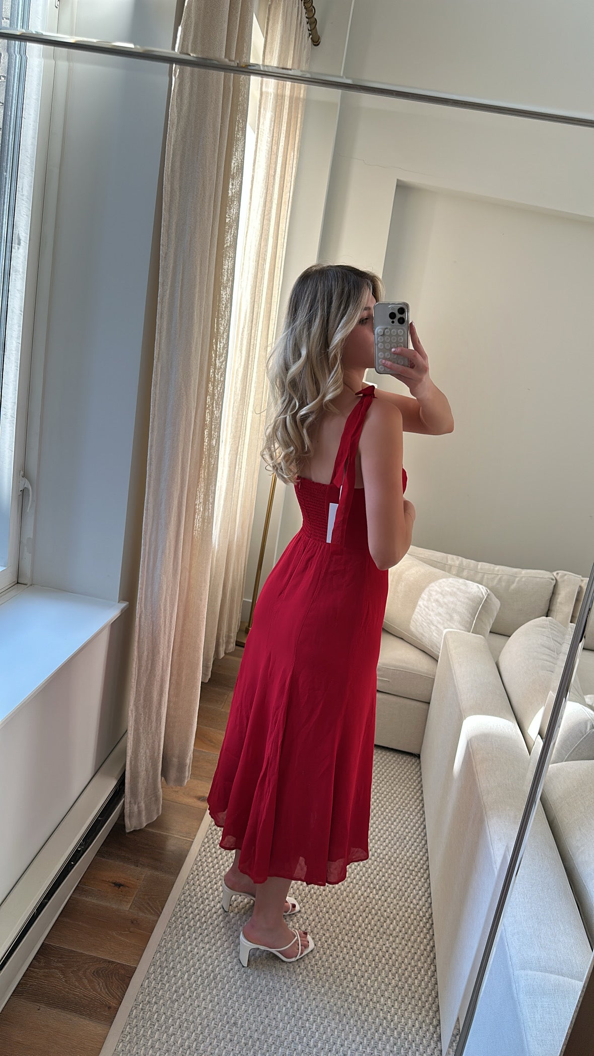 Reformation Red Midi Dress