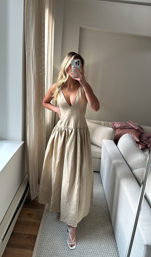 Revolve Tularosa Linen Maxi Dress With Slit