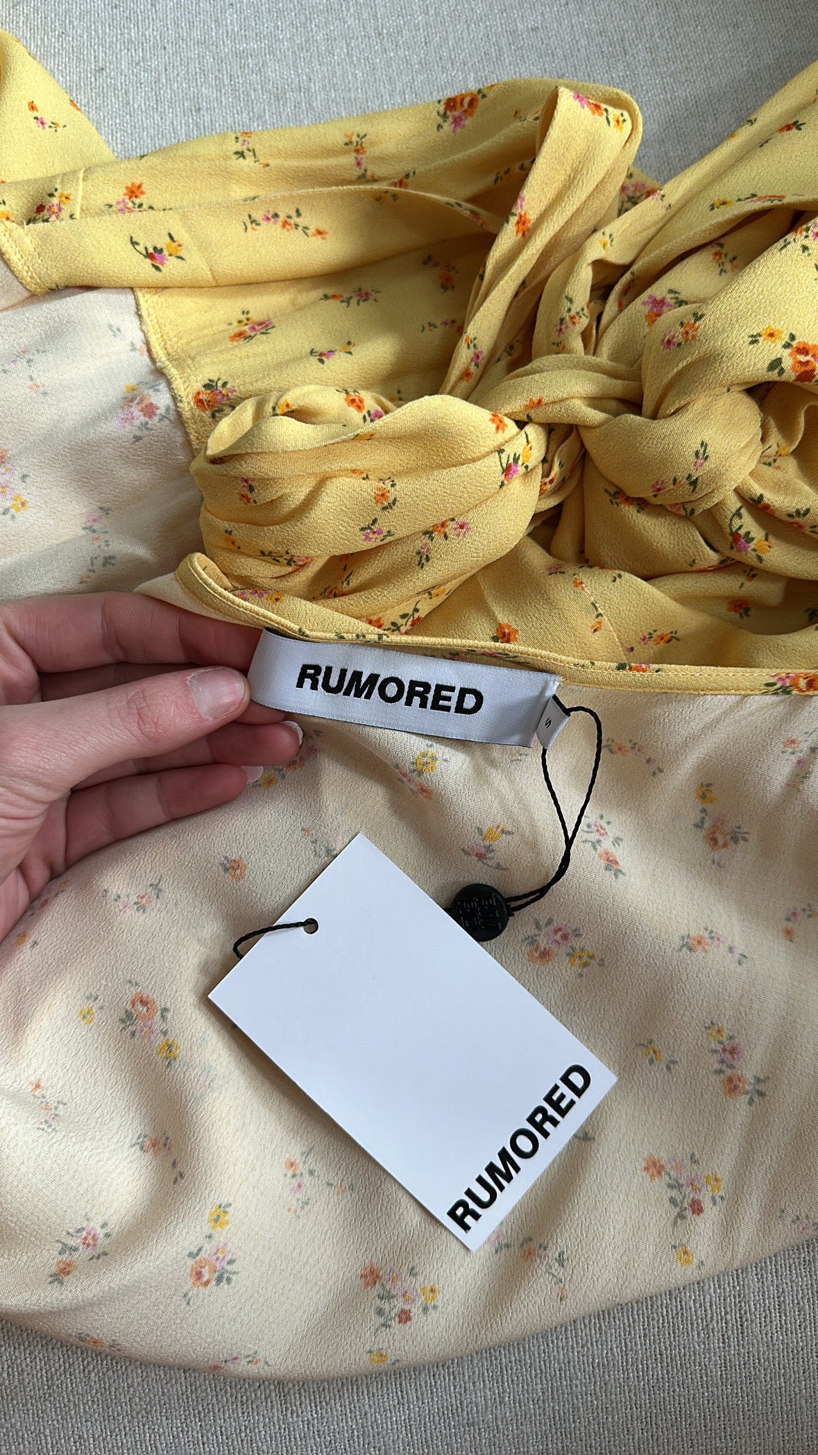 Rumored Yellow Floral Maxi Dress with Open Back