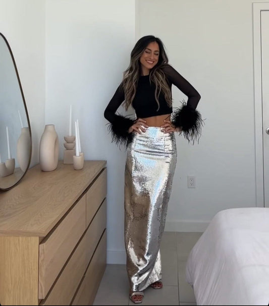 Kim Shui Maxi Sequin Skirt