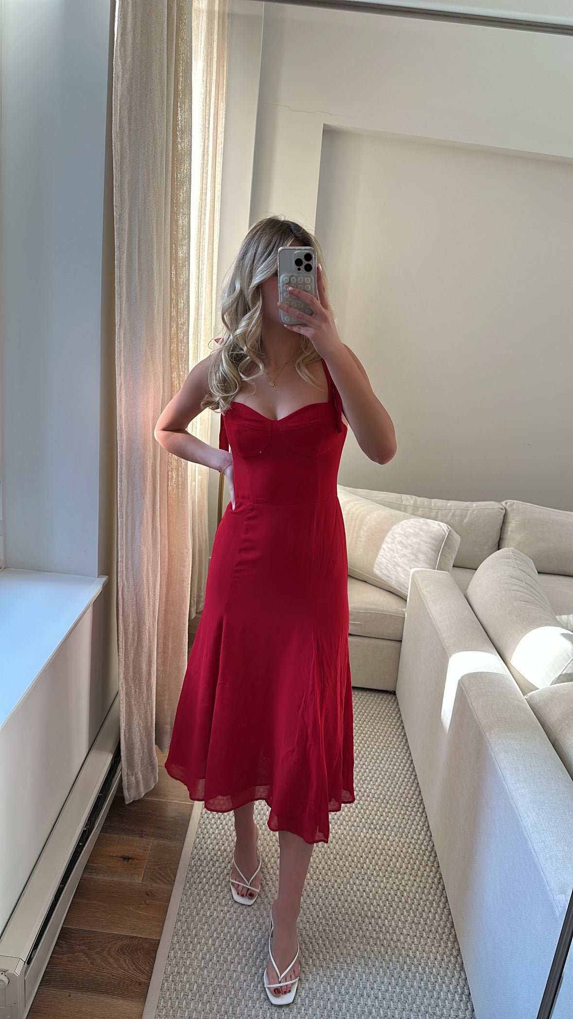 Reformation Red Midi Dress