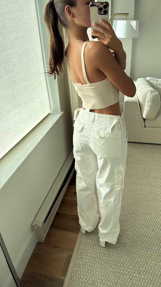 Sanctuary White Low Rise Cargo Pants