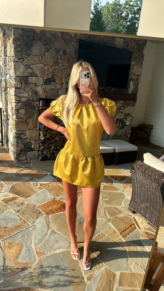 Cynthia Rowley Golden Yellow Mini Dress