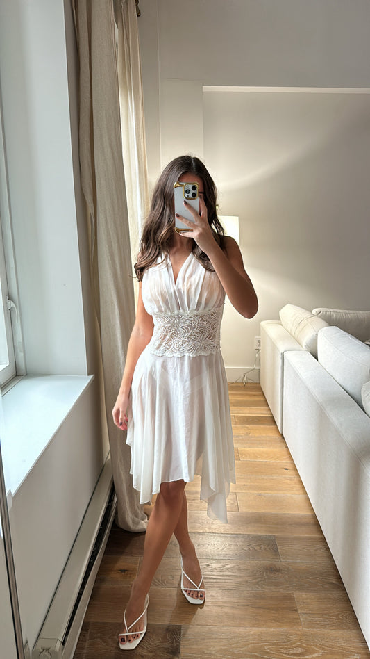 Victoria's Secret Sheer Lace White Midi Dress