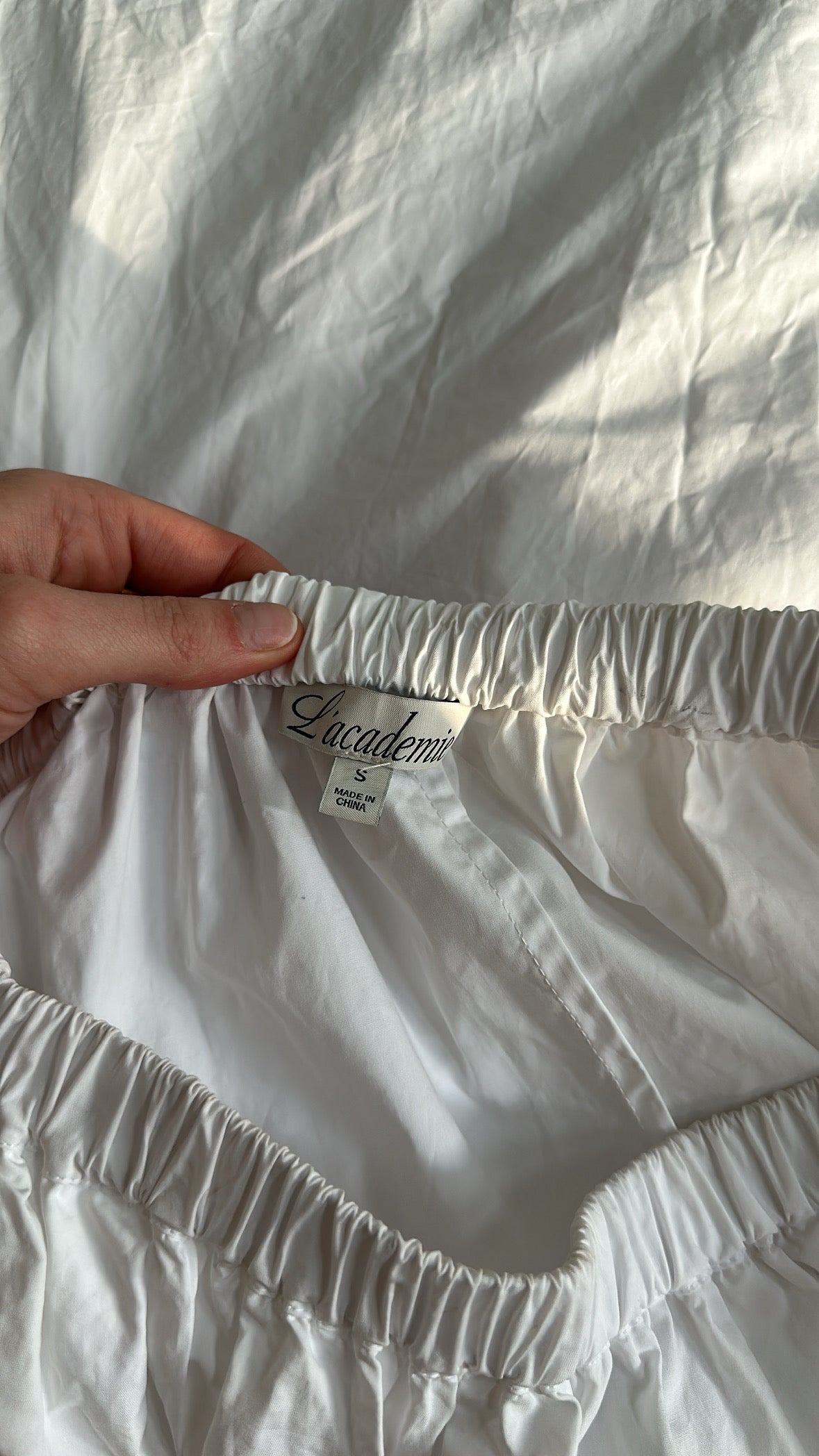 L'Academie White Midi Skirt