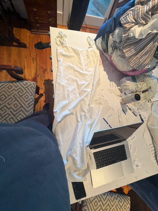 Alexis Long Column Dress With Sequin Straps