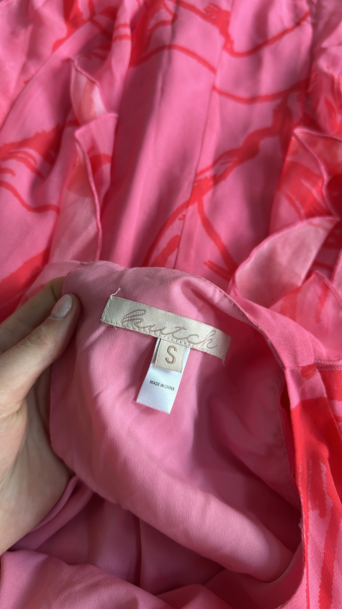 Hutch Pink Ruffle High Neck Mini Dress