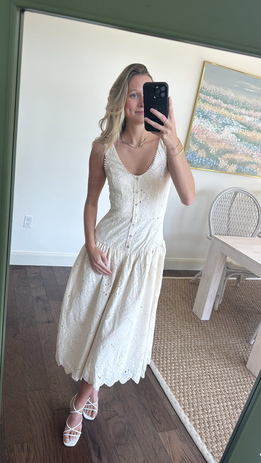 House of Harlow Embroidered Cream Dress