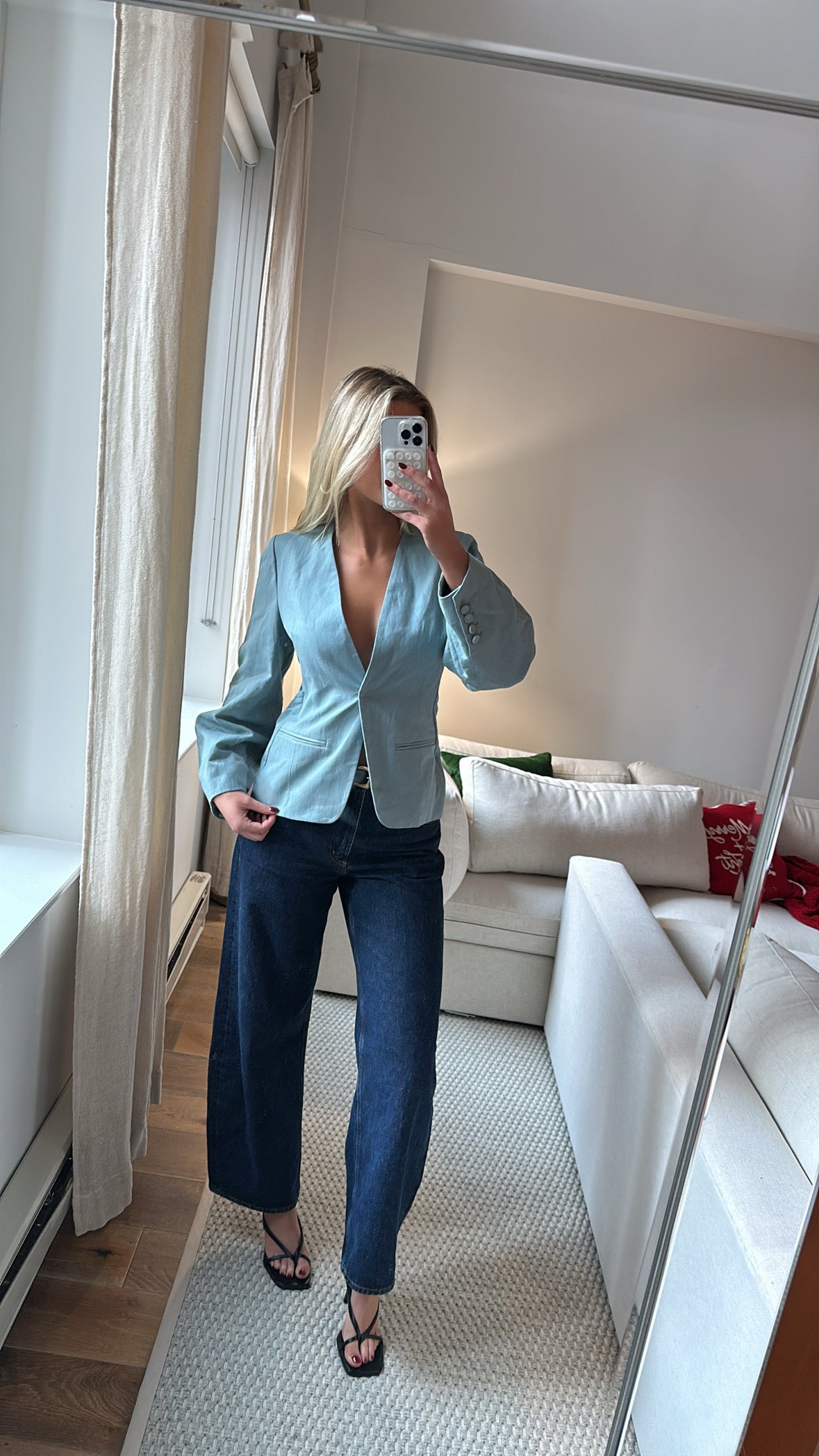 KOTN Linen Blue Blazer