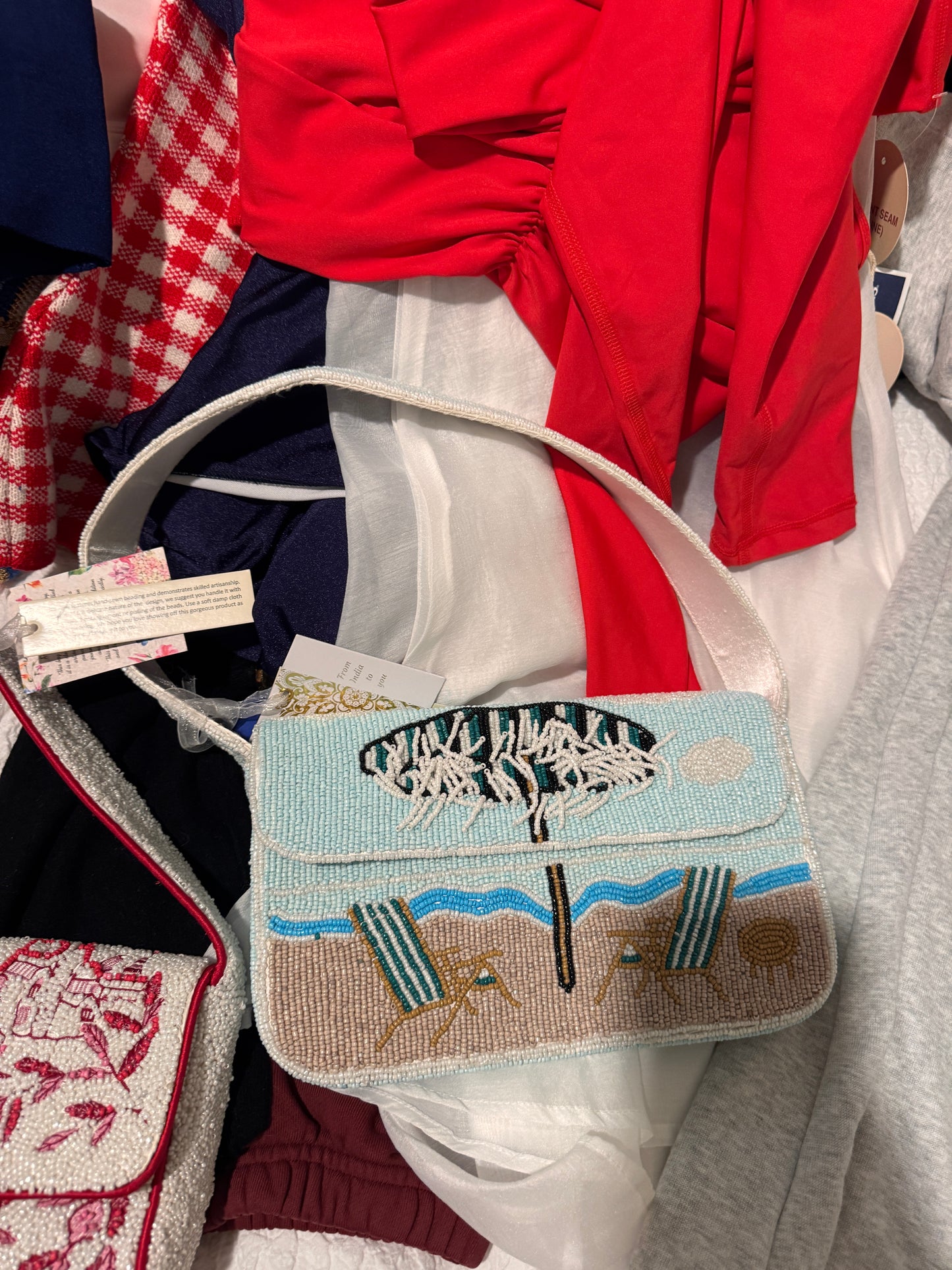 Beach Umbrella Beaded Bag