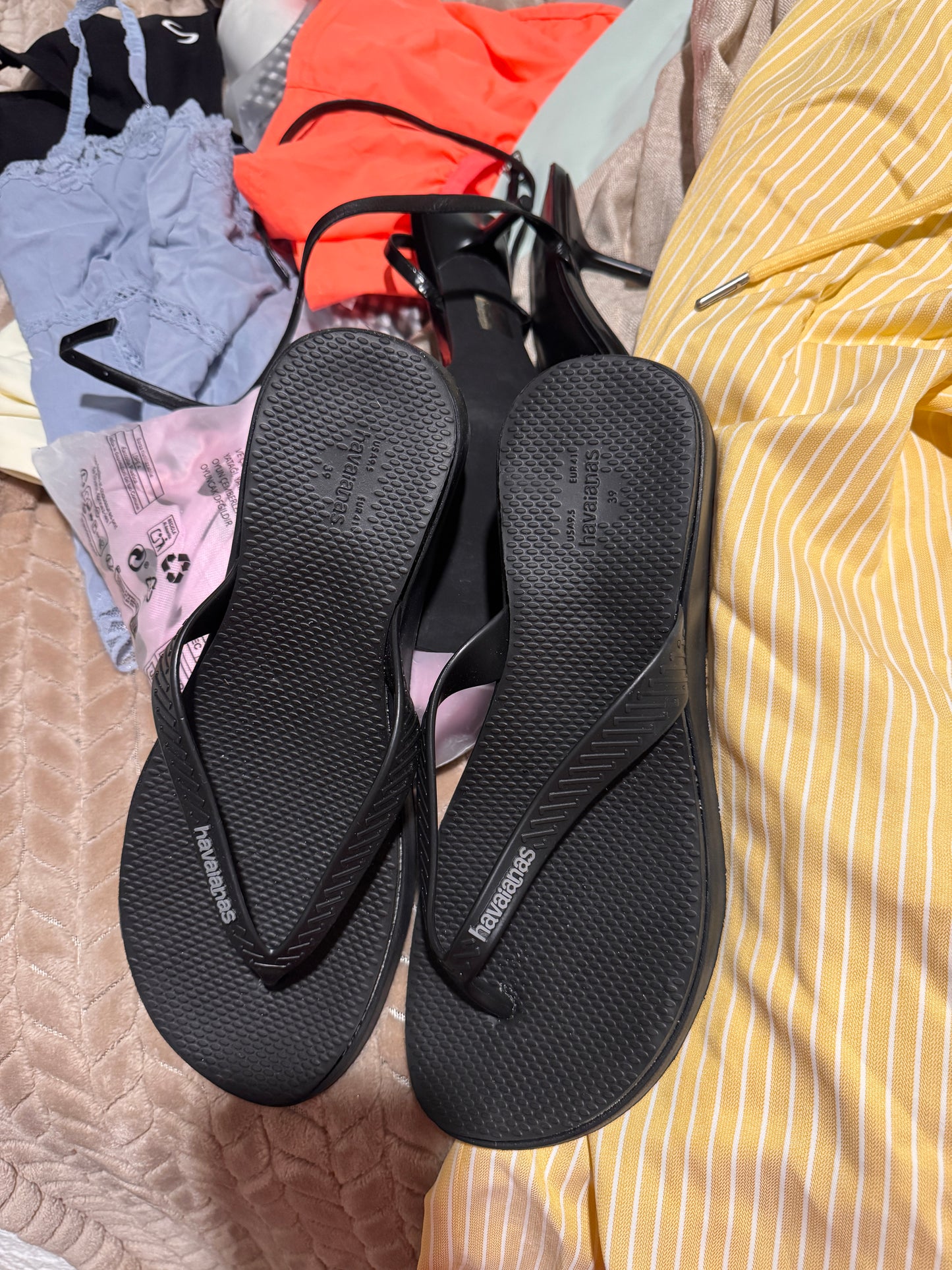 Havaianas Black Platform Flip Flops