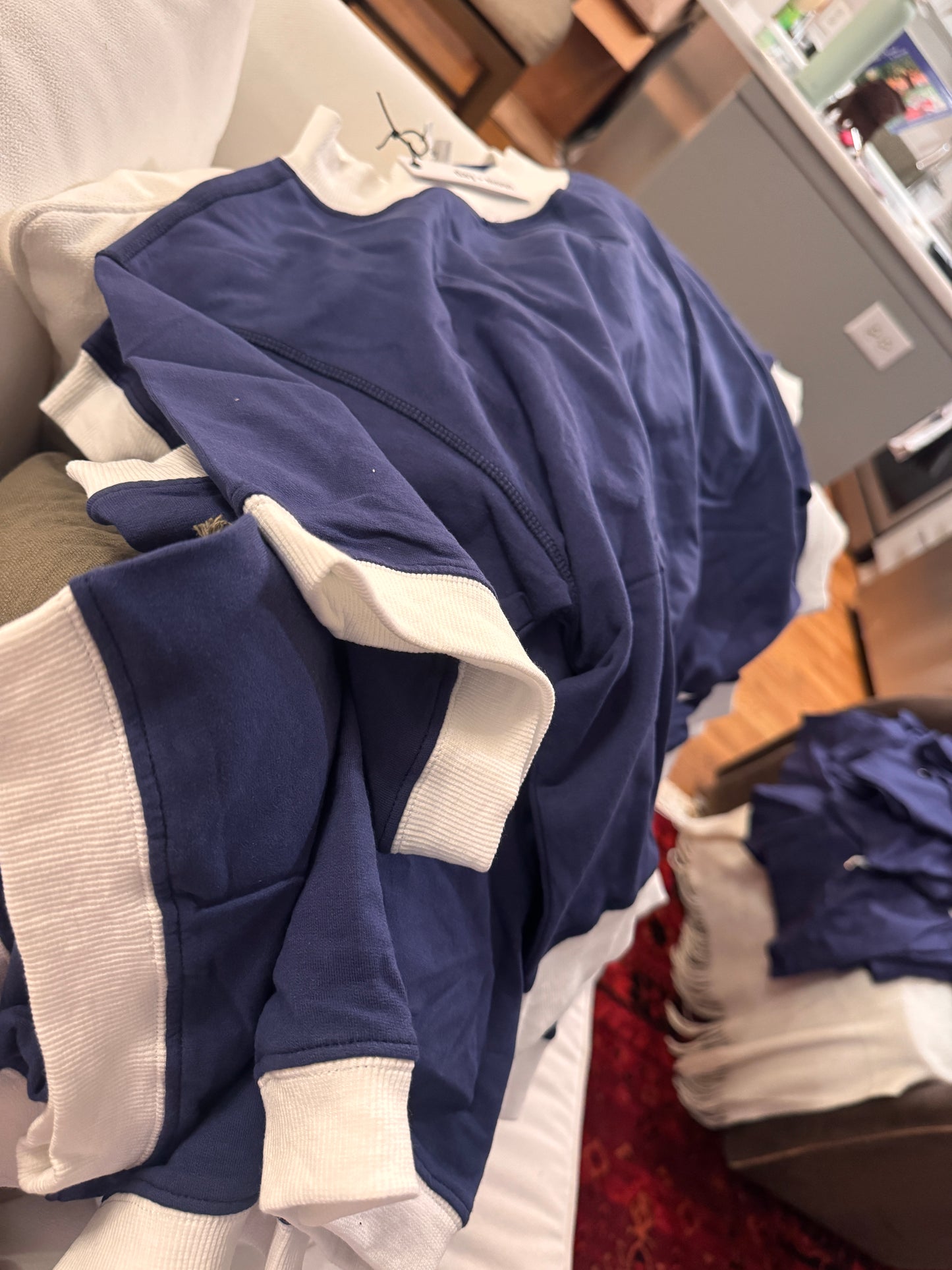 Day + Moon Navy & White Lounge Set ($85 FOR SET)