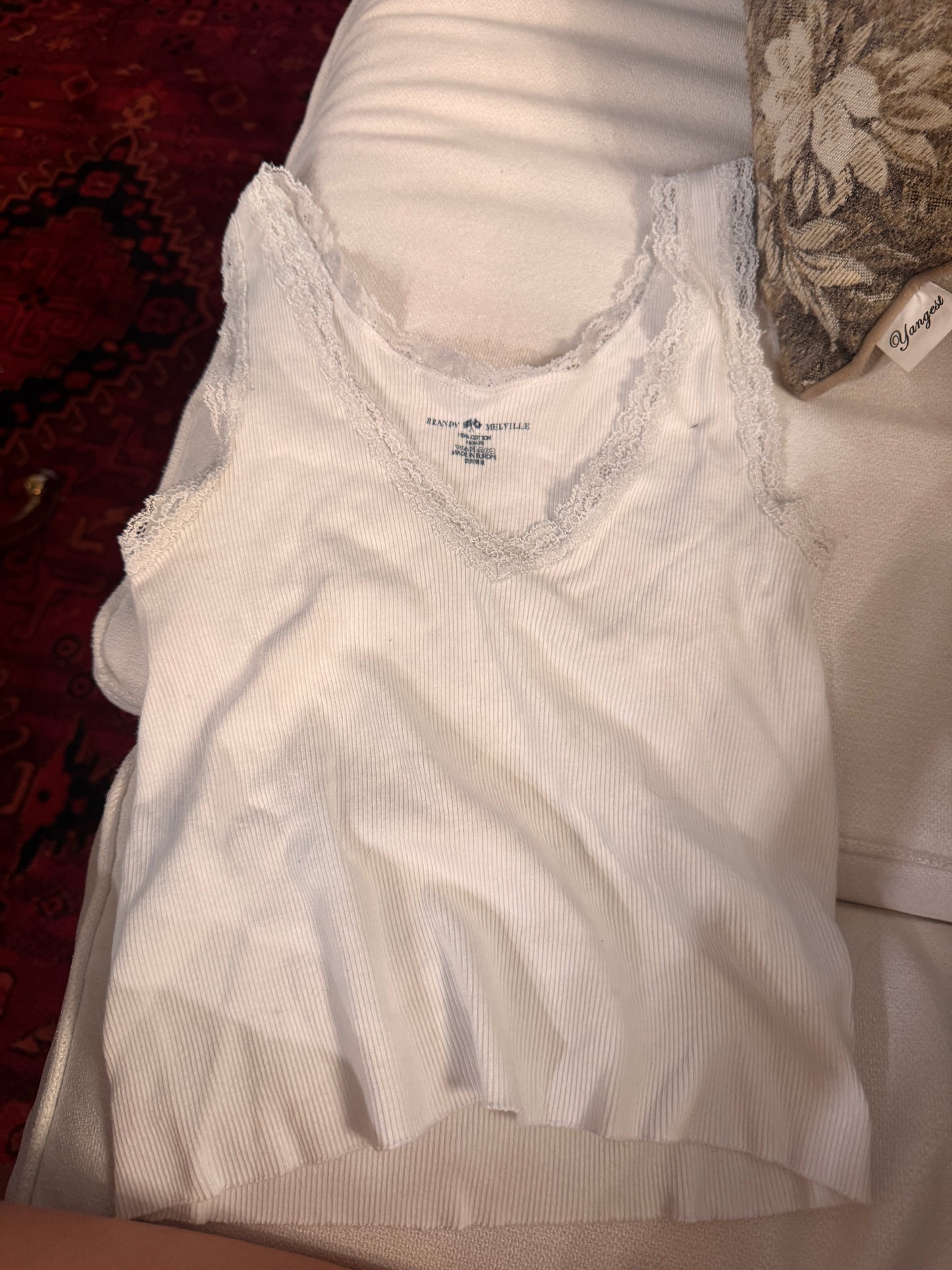 Brandy Melville Lace White Tank