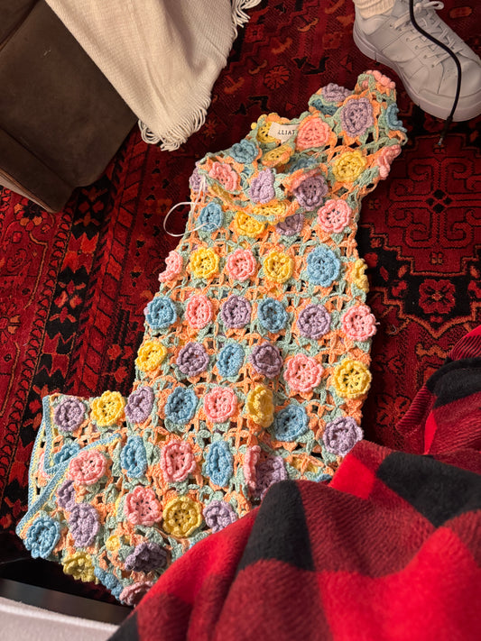 Elliat Flower Crochet Maxi Dress
