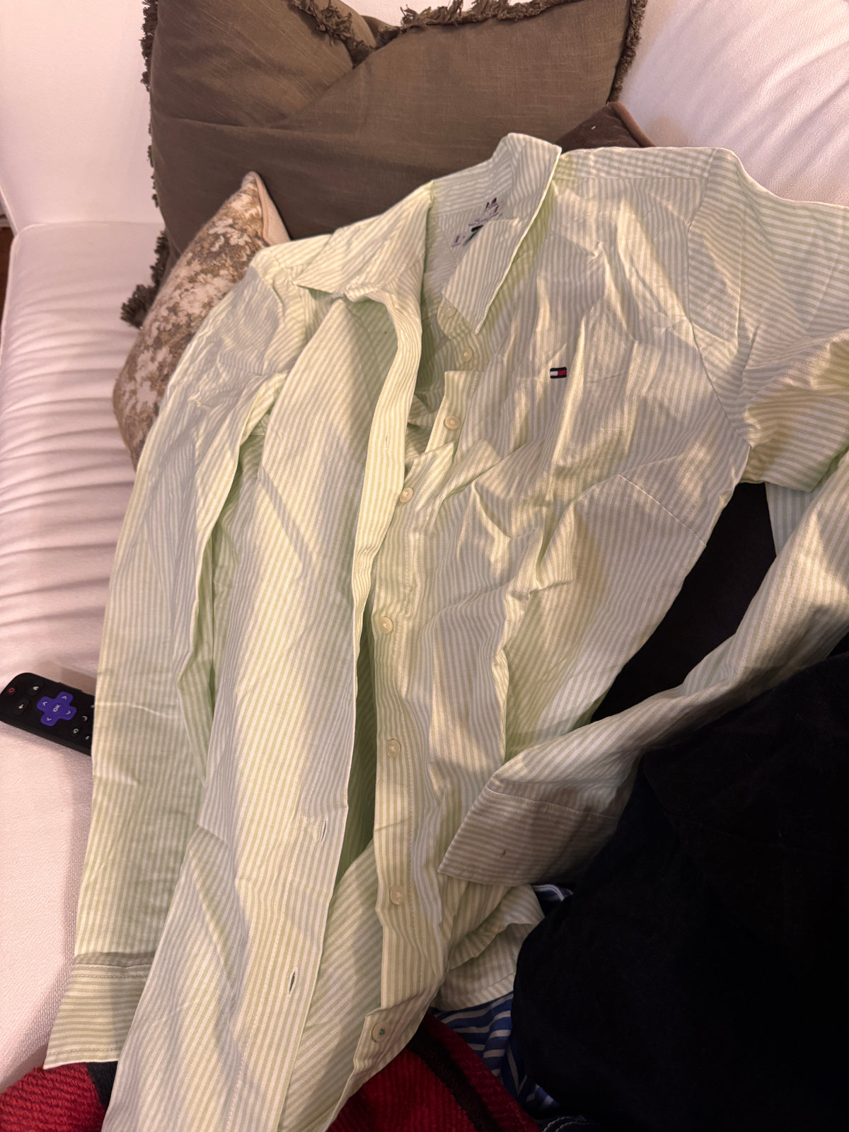 Tommy Hilfiger Green Striped Button Down