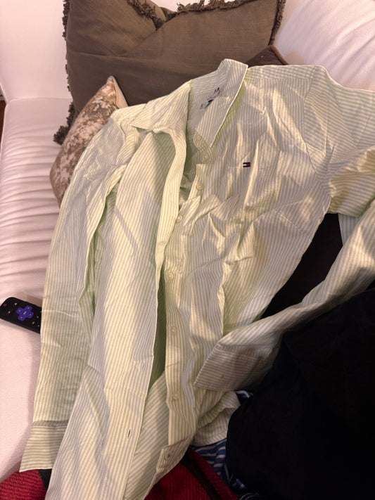 Tommy Hilfiger Green Striped Button Down