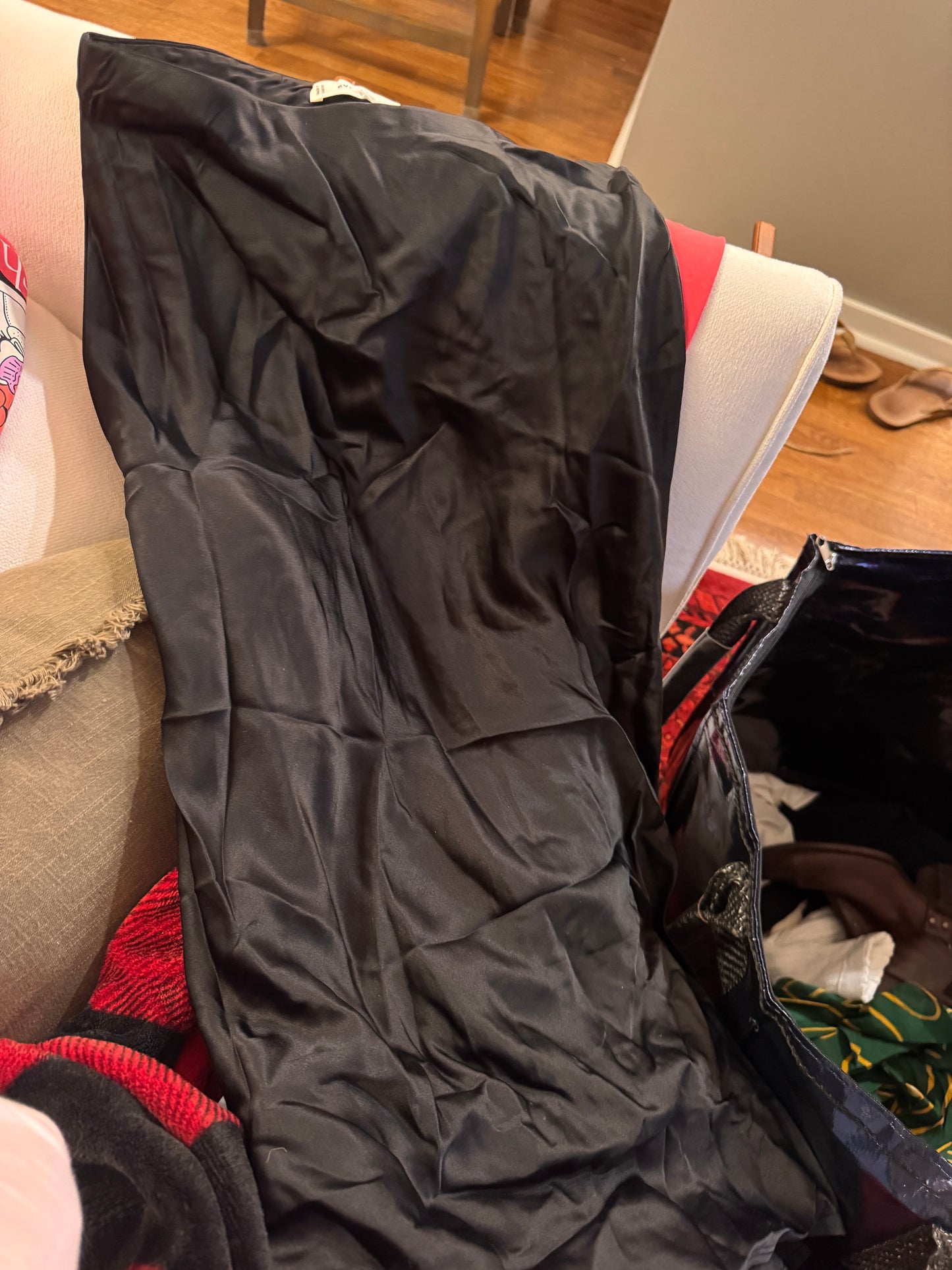Everlane Black Satin Skirt