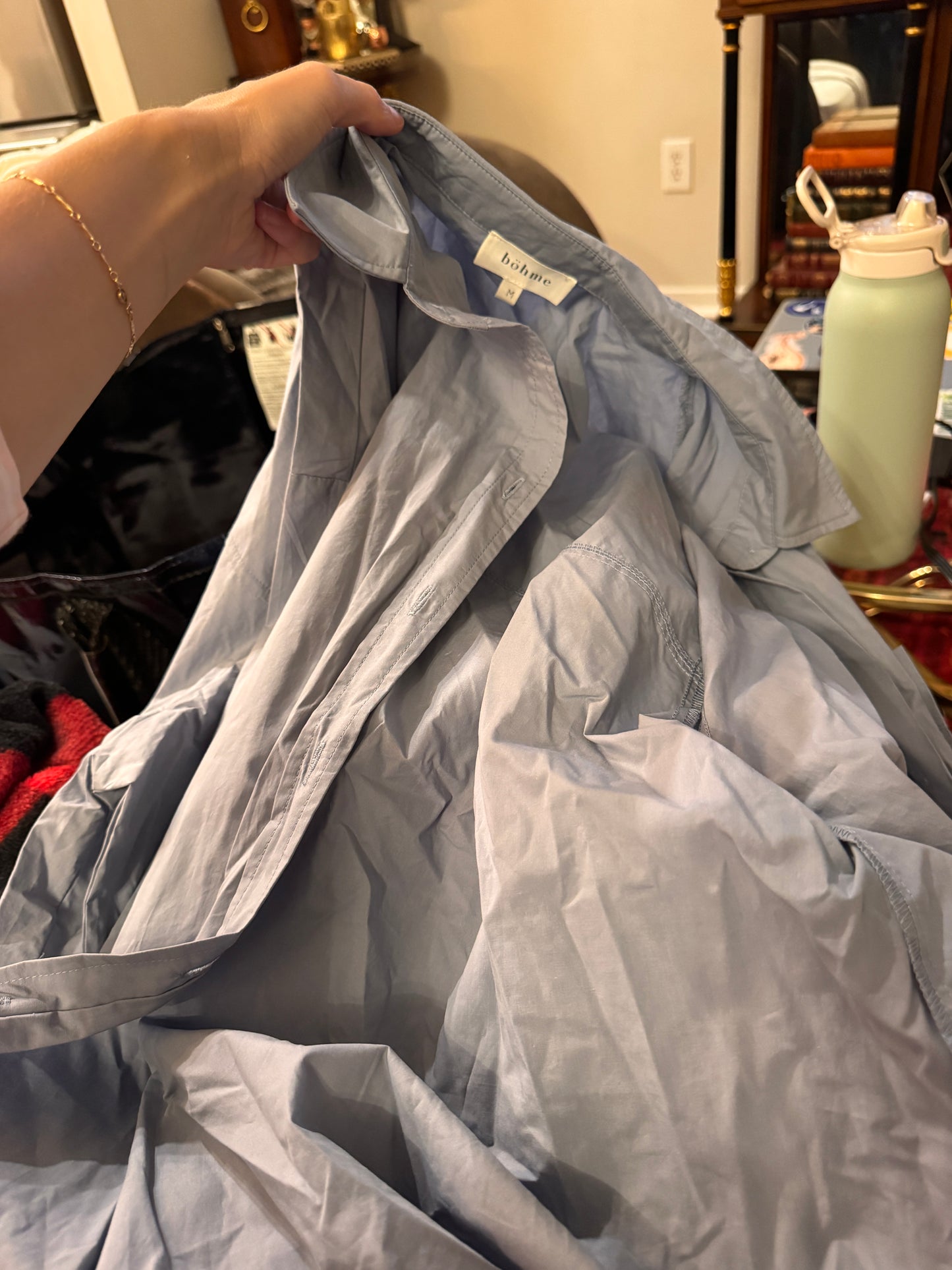 Bohme Blue Button Down Top
