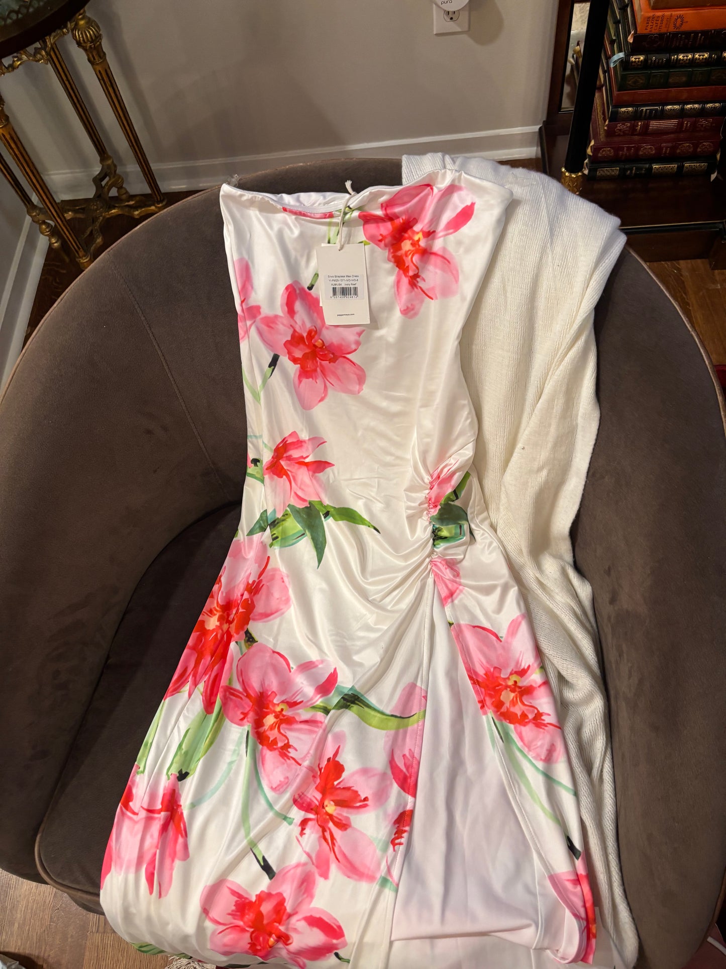 Peppermayo white floral maxi dress
