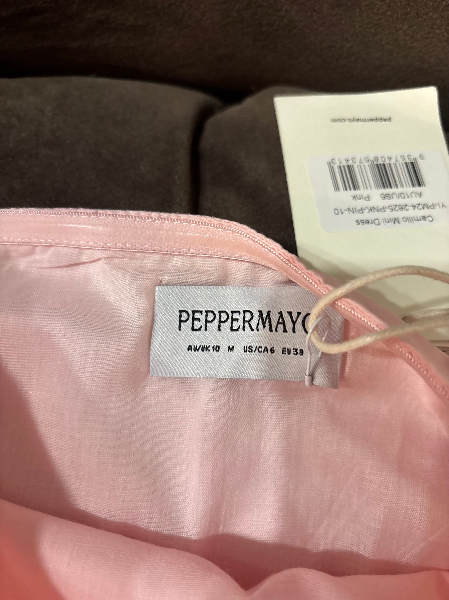 Peppermayo pink strapless mini dress