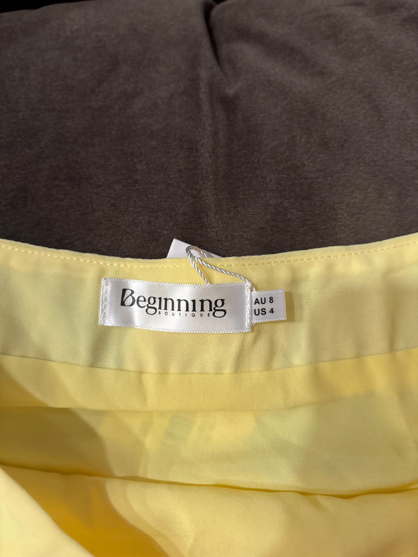 Beginning Boutique yellow skirt and tank set ($35)